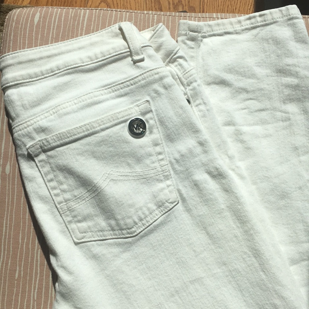 Michael Kors White Straight Leg Jeans